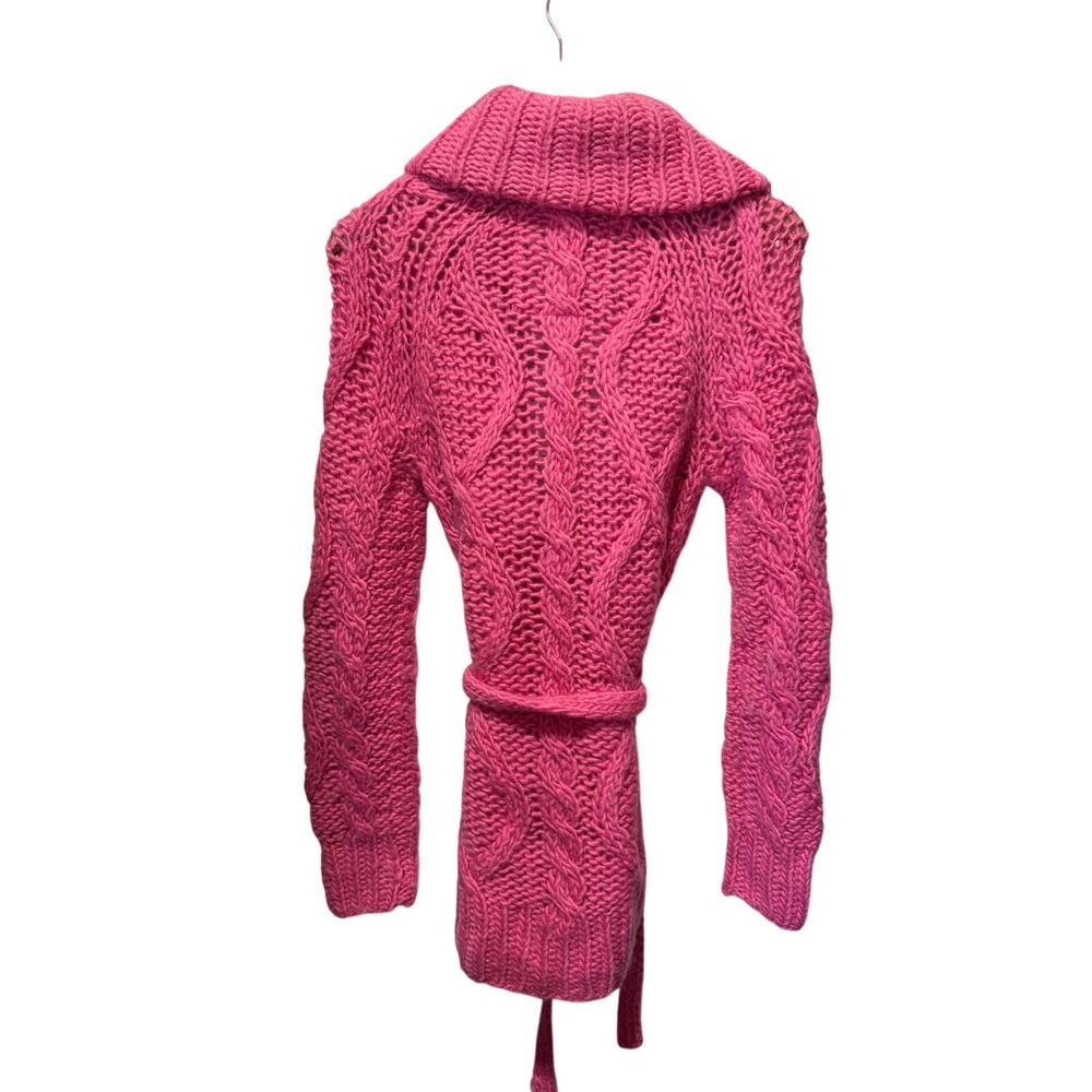 Victoria’s Secret PINK Wool Cable Knit Belted Cardigan Size S - Picture 2 of 12
